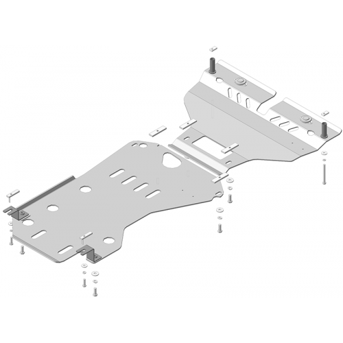 Защита Картера двигателя, КПП MOTODOR для BMW 7 2008-2015 f01, F02, F03, F04, Алюминий 5 мм - Арт. 30210