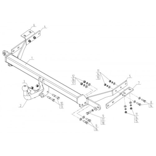 Фаркоп Avtos на PEUGEOT Partner II 2008- Арт.PE 01